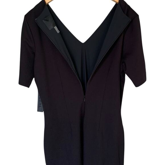 WHBM Dress NWT Women's Size 16 Black Aura Sculpt Lined Sheath Short Sleeve - Picture 4 of 9